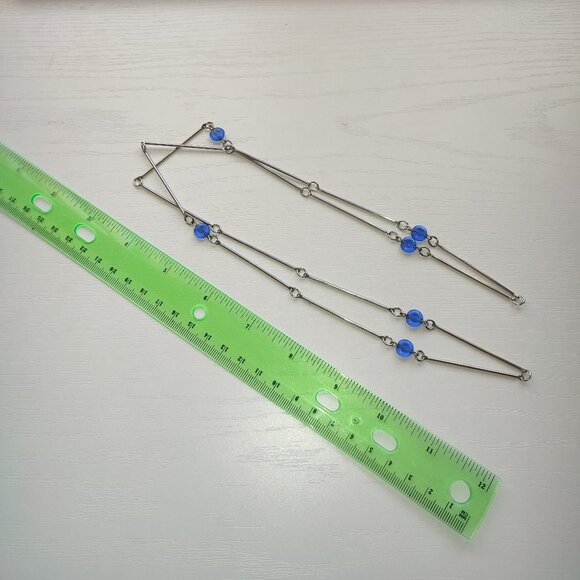 Classy Blue Silver Necklace - Picture 2 of 5